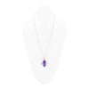 Motif Purple Agate and Golden Bronze Pendant Necklace - Barse Jewelry