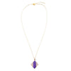 Motif Purple Agate and Golden Bronze Pendant Necklace - Barse Jewelry