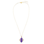 Motif Purple Agate and Golden Bronze Pendant Necklace - Barse Jewelry