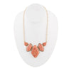 Multi Shape Orange Sponge Coral Pendant Gold Necklace - Barse Jewelry