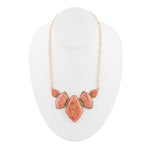 Multi Shape Orange Sponge Coral Pendant Gold Necklace - Barse Jewelry