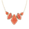 Multi Shape Orange Sponge Coral Pendant Gold Necklace - Barse Jewelry