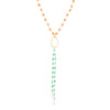 Multi Stone Orange Coral Golden Y - Neck - Barse Jewelry