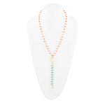 Multi Stone Orange Coral Golden Y - Neck - Barse Jewelry