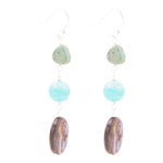 Multicolor Abalone and Blue Magnesite Sterling Silver Drop Earrings - Barse Jewelry