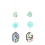 Multicolor Abalone and Blue Magnesite Sterling Silver Drop Earrings - Barse Jewelry