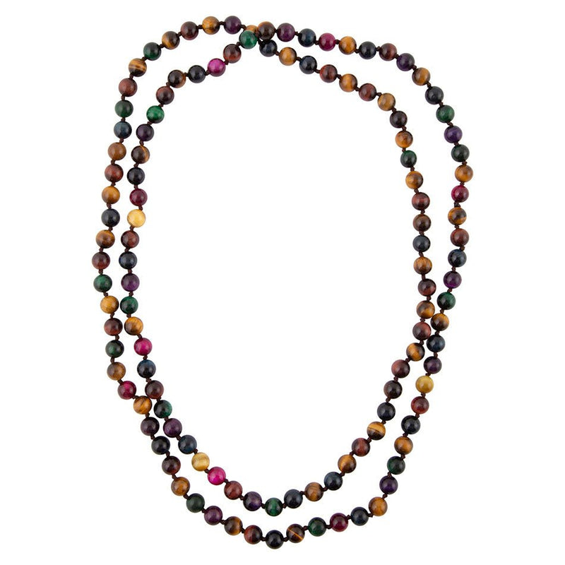 Multicolor Tiger's Eye Knoted Necklace - Barse Jewelry