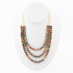 Multicolor Tiger's Eye Strand Golden Necklace - Barse Jewelry