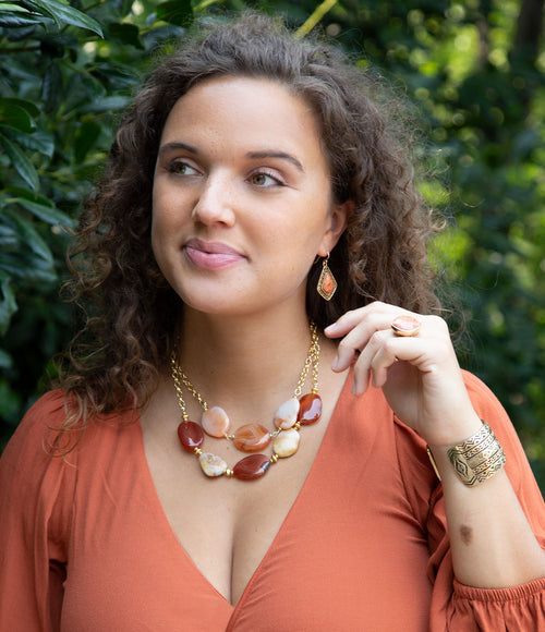 Native Vibe Orange Sponge Coral Arrow Earrings - Barse Jewelry