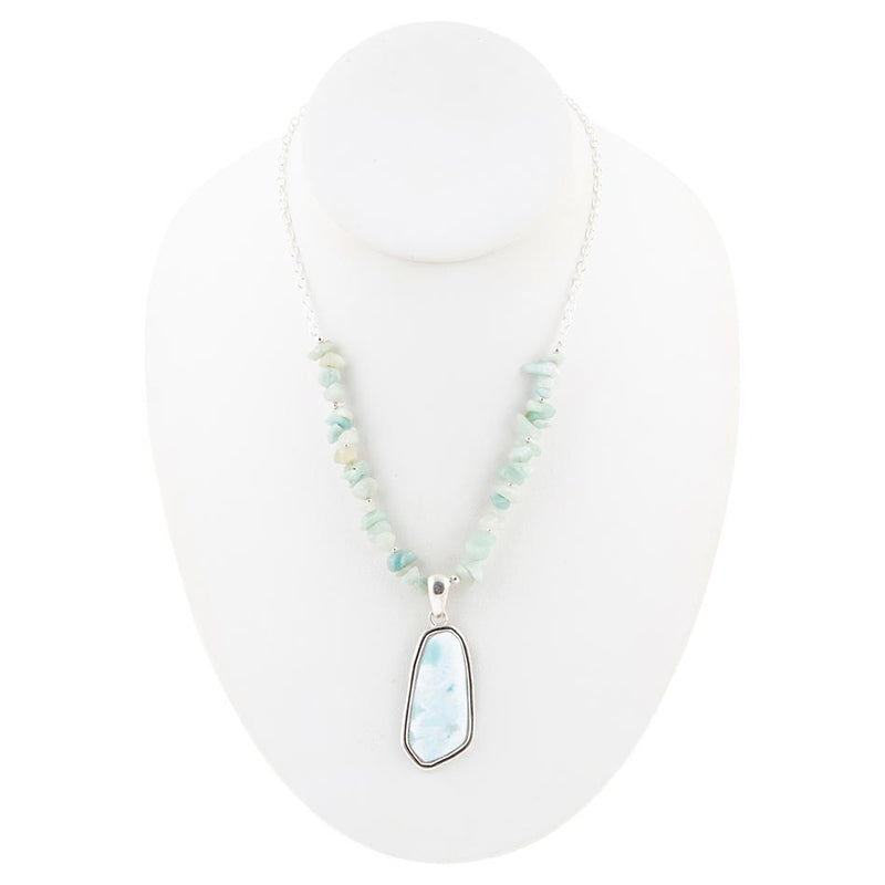 Natural Wonders Blue Larimar and Sterling Silver Necklace - Barse Jewelry