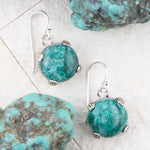 Nomad Blue Chrysocolla and Sterling Silver Drop Earrings - Barse Jewelry