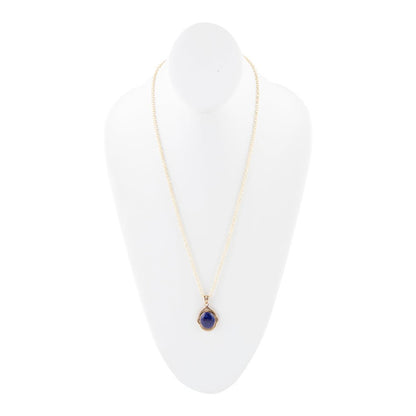 Nova Blue Lapis Pendant and Golden Necklace - Barse Jewelry
