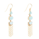 Ohana Blue Larimar Golden Chandelier Drop Earrings - Barse Jewelry