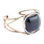 Onyx Mixed Metal Golden Cuff Bracelet - Barse Jewelry