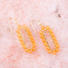 Orange Apricot Jade Endless Loop Earrings - Barse Jewelry