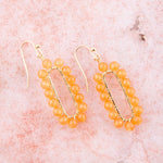 Orange Apricot Jade Endless Loop Earrings - Barse Jewelry