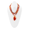 Orange Carnelian Statement Golden Necklace - Barse Jewelry