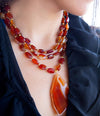 Orange Carnelian Statement Golden Necklace - Barse Jewelry