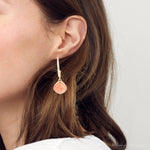 Orange Coral Golden Post Drop Earrings - Barse Jewelry