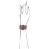 Ornate Floral Blue Lapis Golden Leather Cuff Bracelet - Barse Jewelry