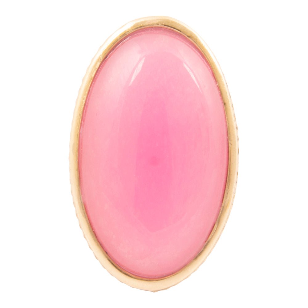 Ovation Pink Jade Golden Statement Ring - Barse Jewelry
