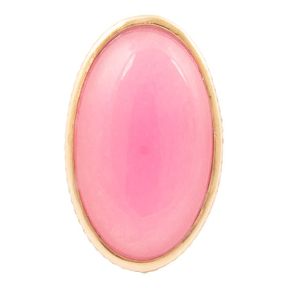 Ovation Pink Jade Golden Statement Ring - Barse Jewelry