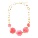 Peony Fuchsia Pink Agate Statement Necklace - Barse Jewelry