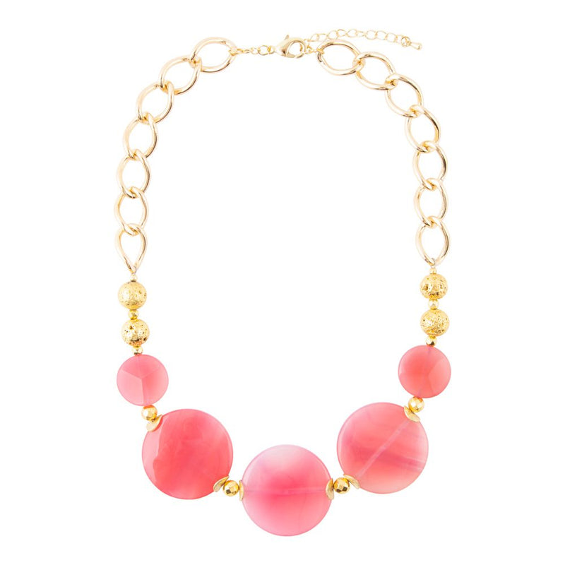 Peony Fuchsia Pink Agate Statement Necklace - Barse Jewelry
