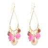 Peony Fuchsia Pink Jade Golden Drop Earrings - Barse Jewelry