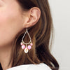 Peony Fuchsia Pink Jade Golden Drop Earrings - Barse Jewelry