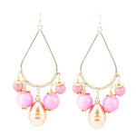 Peony Fuchsia Pink Jade Golden Drop Earrings - Barse Jewelry