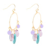 Periwinkle Amethyst and Blue Magnesite Golden Chandelier Earrings - Barse Jewelry