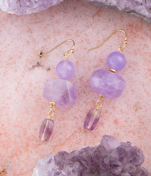 Periwinkle Amethyst Drop Earrings - Barse Jewelry
