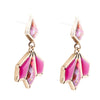Pink Agate and Shell Matrix Golden Statement Earrings - Barse Jewelry