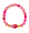 Pink Jasper Golden Stretch Bracelet - Barse Jewelry