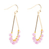 Pink Lilac Jade and Golden Teardrop Earrings - Barse Jewelry