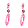 Pink Magenta Dreams Round Golden Earrings - Barse Jewelry
