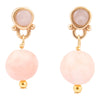 Pink Opal Golden Drop Post Earrings - Barse Jewelry