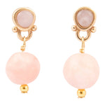 Pink Opal Golden Drop Post Earrings - Barse Jewelry