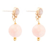 Pink Opal Golden Drop Post Earrings - Barse Jewelry