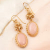 Pink Opal Golden Lotus Drop Earrings - Barse Jewelry