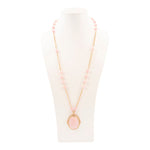 Pink Opal Golden Pendant Chain Necklace - Barse Jewelry