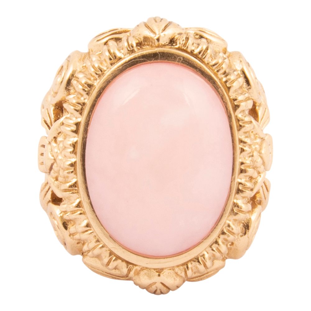 Pink Opal Golden Statement Ring - Barse Jewelry