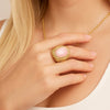 Pink Opal Golden Statement Ring - Barse Jewelry