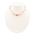 Pink Opal Nugget Knotted Golden Necklace - Barse Jewelry