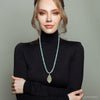 Plateau Blue Turquoise Golden Pendant Necklace - Barse Jewelry