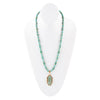 Plateau Blue Turquoise Golden Pendant Necklace - Barse Jewelry