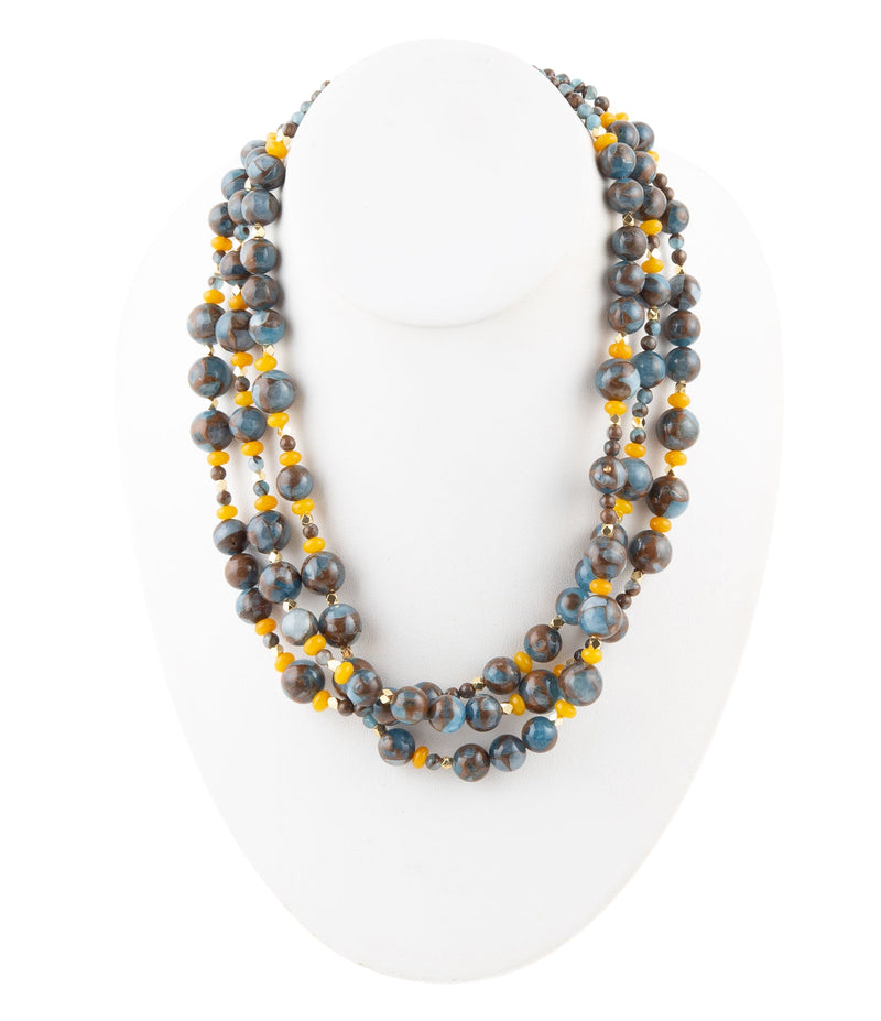 Prairie Blue and Yellow Quartz Golden Strand Necklaces - Barse Jewelry
