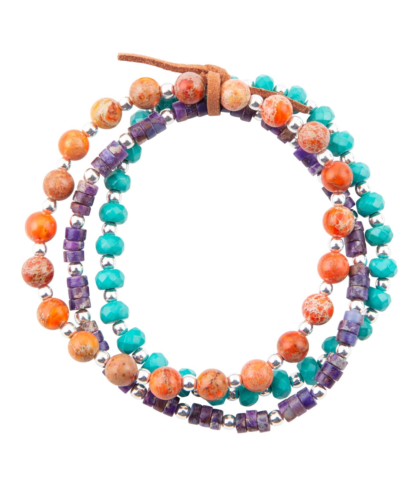 Prescott Blue Magnesite Purple and Orange Bracelet Set - Barse Jewelry