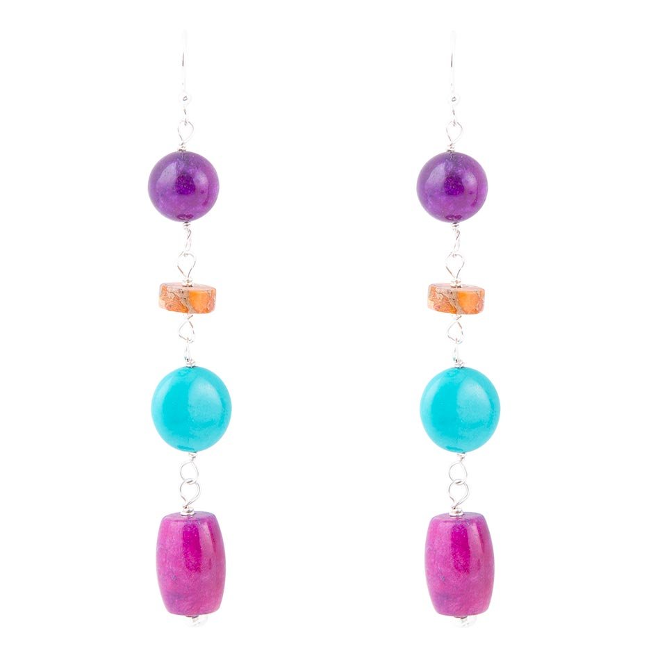 Prescott Blue Magnesite Sterling Silver Drop Earrings - Barse Jewelry